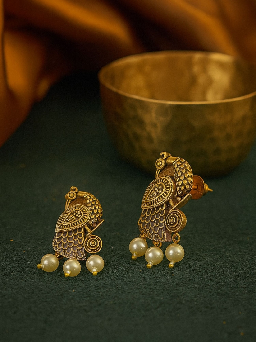 Digital Dress Room Peacock Shaped Drop Earrings