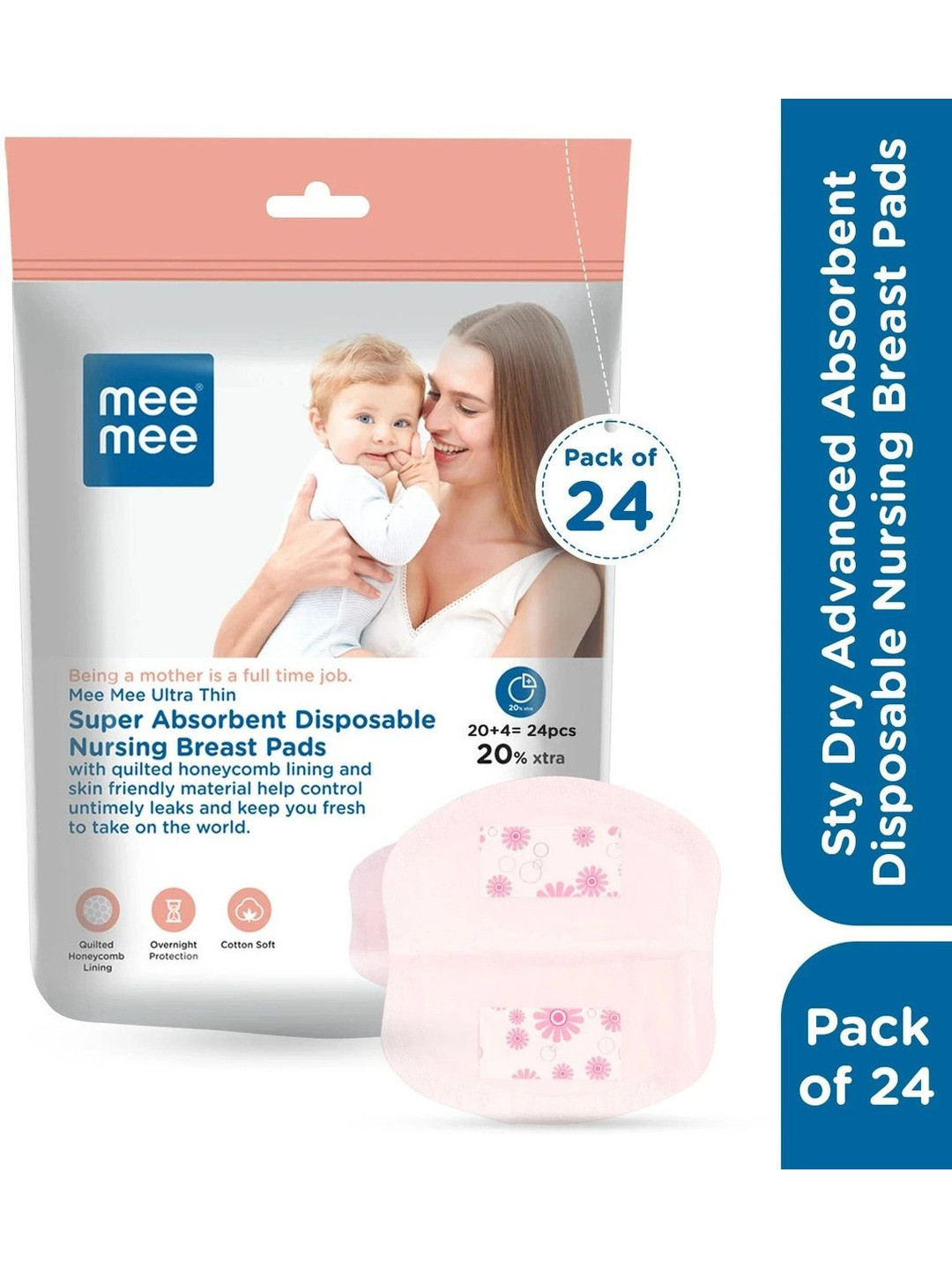 MeeMee Set Of 24 Ultra Thin Honey Comb Disposable Nursing Breast Pads