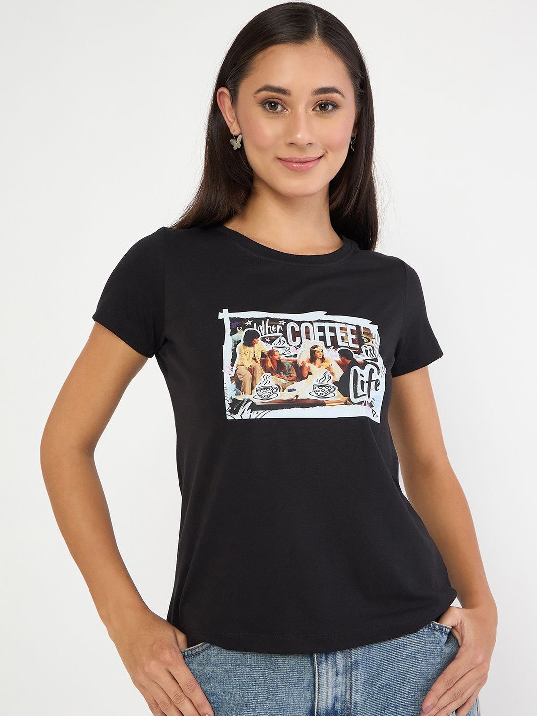 Wear Your Mind F.R.I.E.N.D.S Printed Round Neck Pure Cotton T-shirt