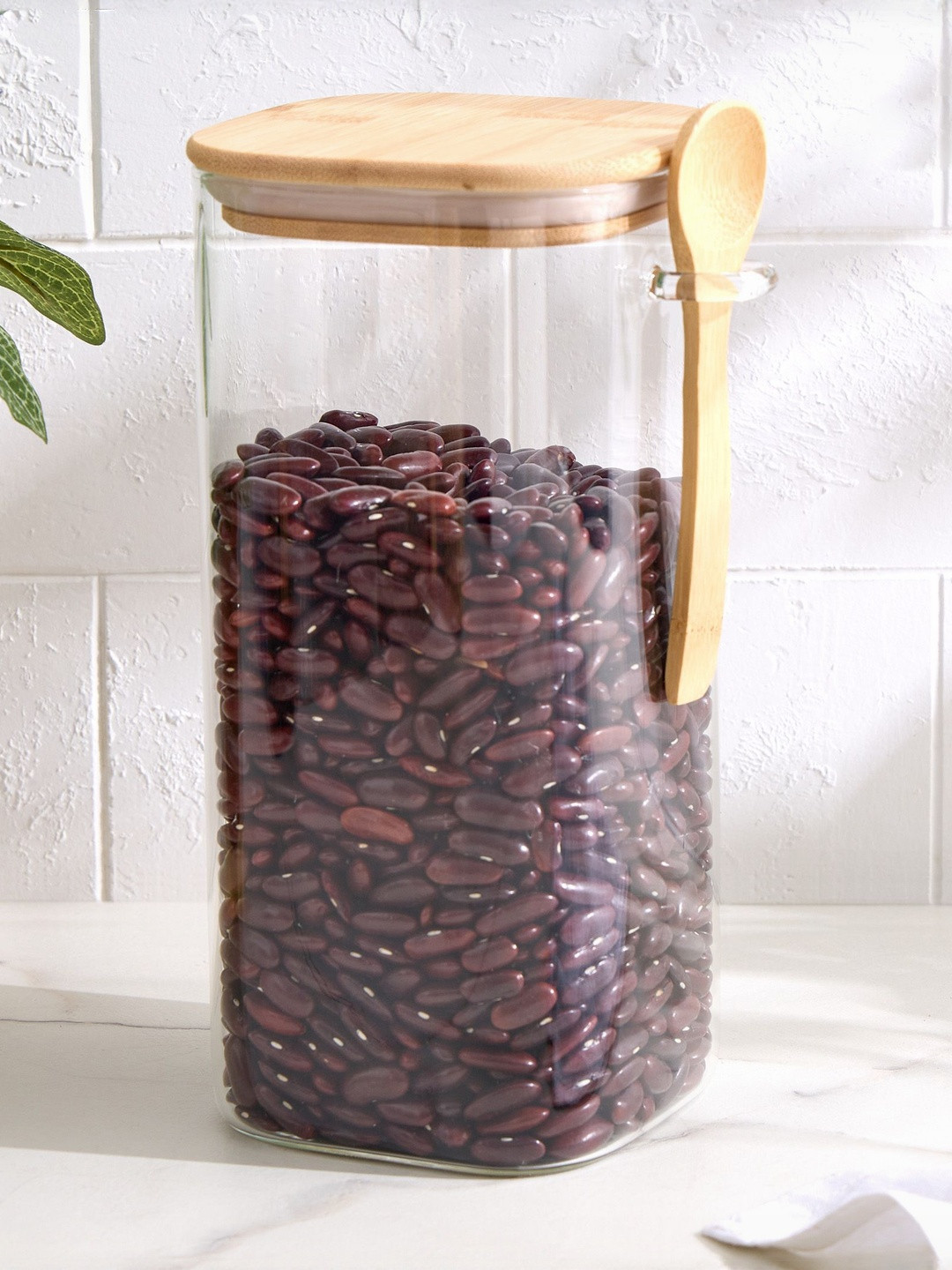 Home Centre Regal Luxe Yorkshire Transparent Textured Borosilicate Glass Container 1.5L