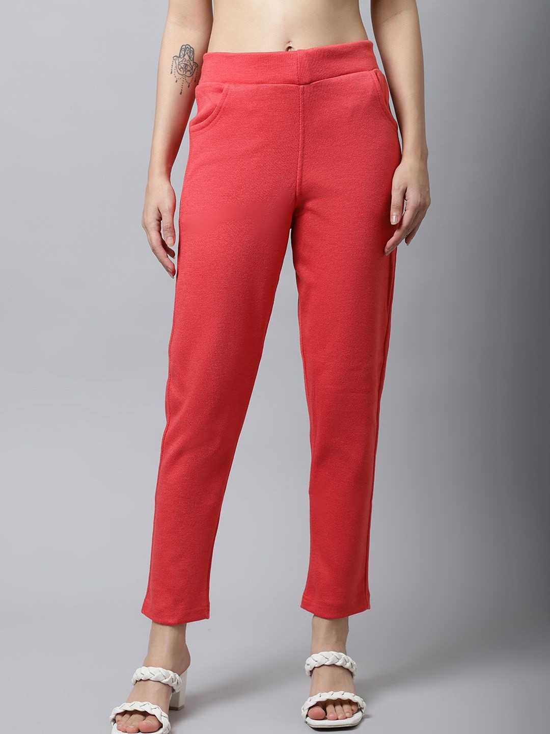 Valles365 by S.C. Pack Of 2 Sim Fit Mid Rise Ankle Length Woollen Leggings