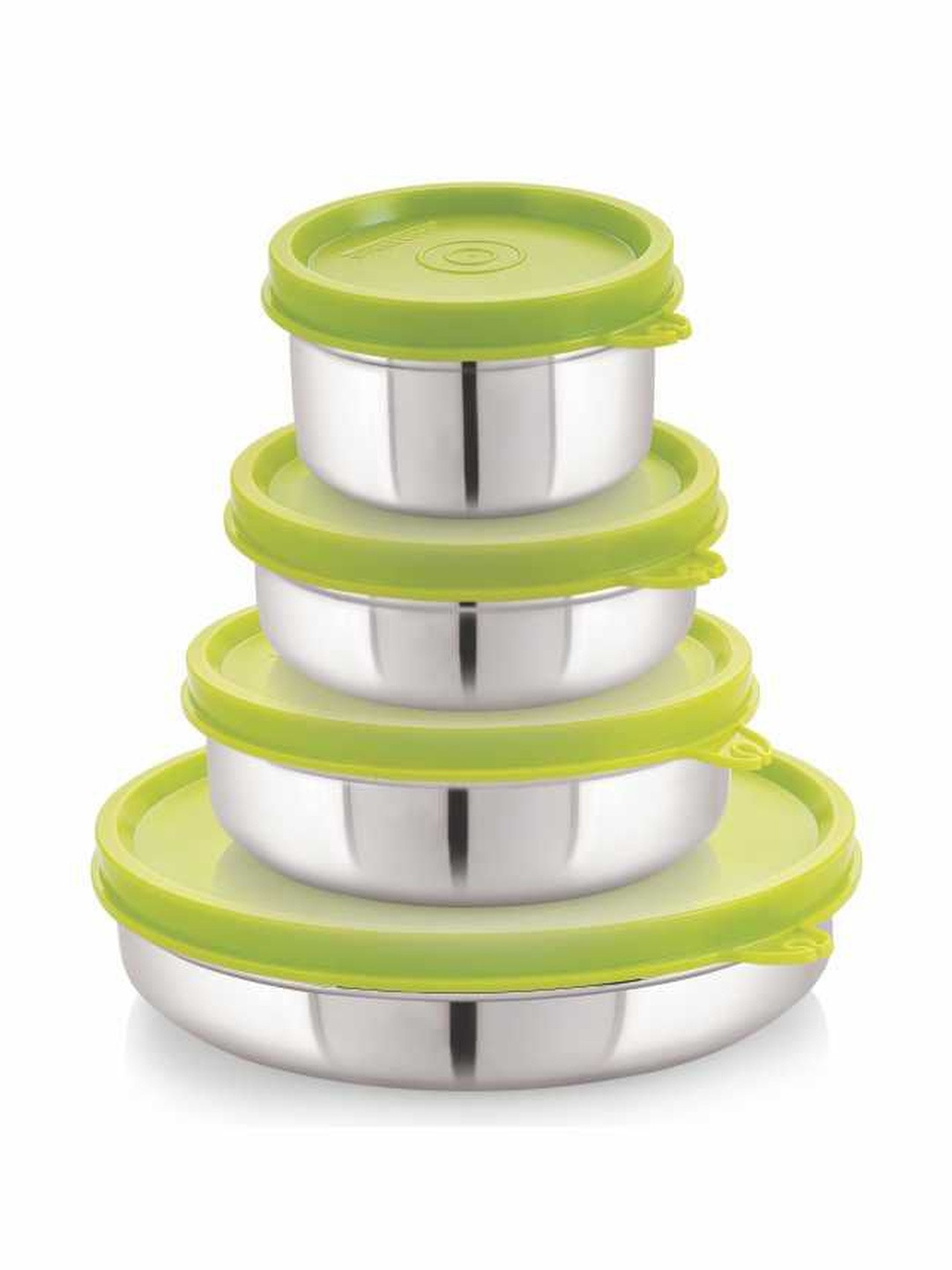 STEELLOCK Green 4 Pieces Leak Resistant Round Stainless Steel Canisters