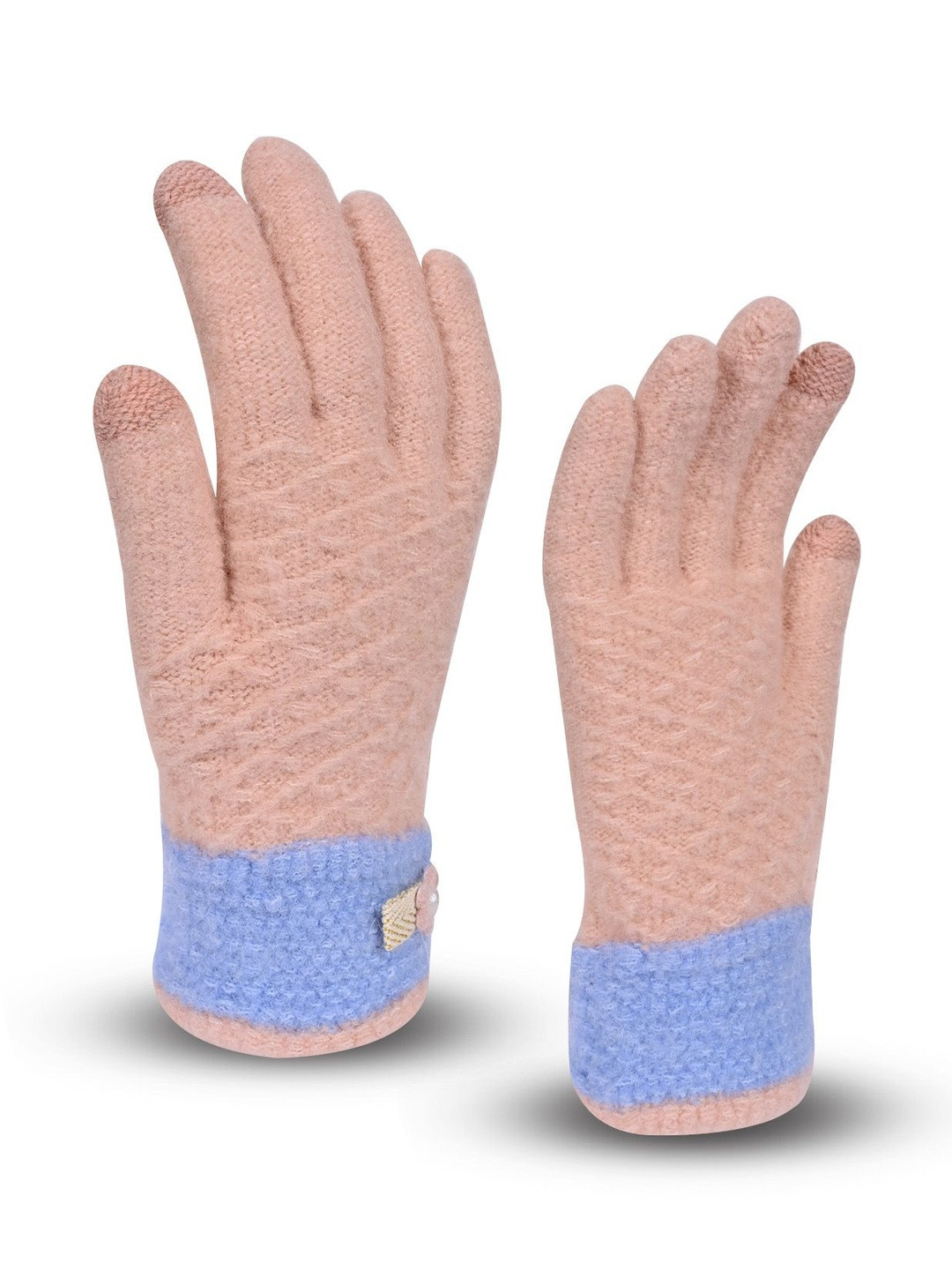 LOOM LEGACY Women Colourblocked Winter Wear Touchscreen Woollen Gloves For Cold Weather