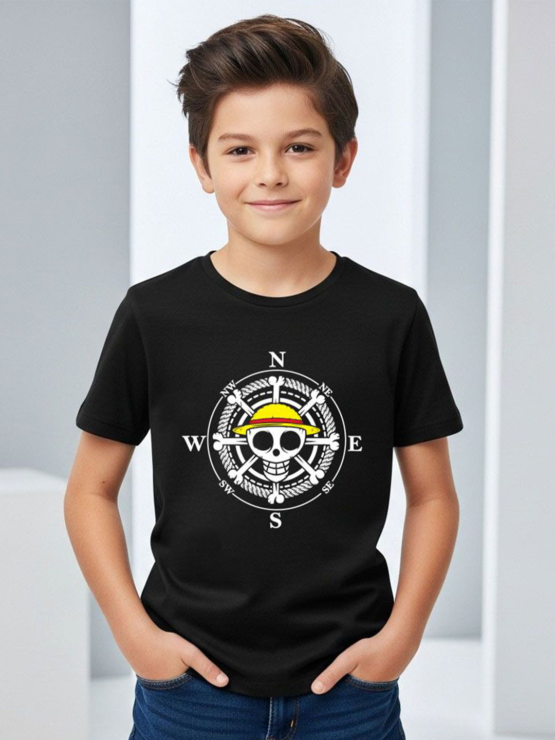 LONDON STREETS Boys Graphic Printed Round Neck Short Sleeves Cotton T-shirt