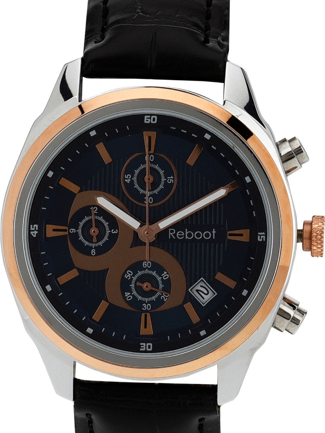 REBOOT Men Textured Straps Analogue Watch SH_RebootCH004NewBlackDIal