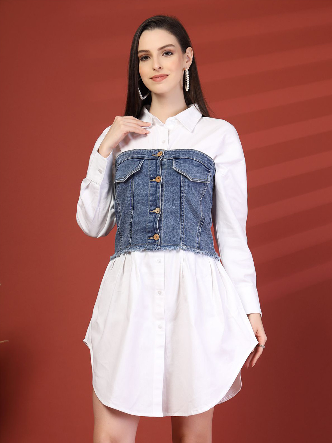 plusS Layered Shirt Dress