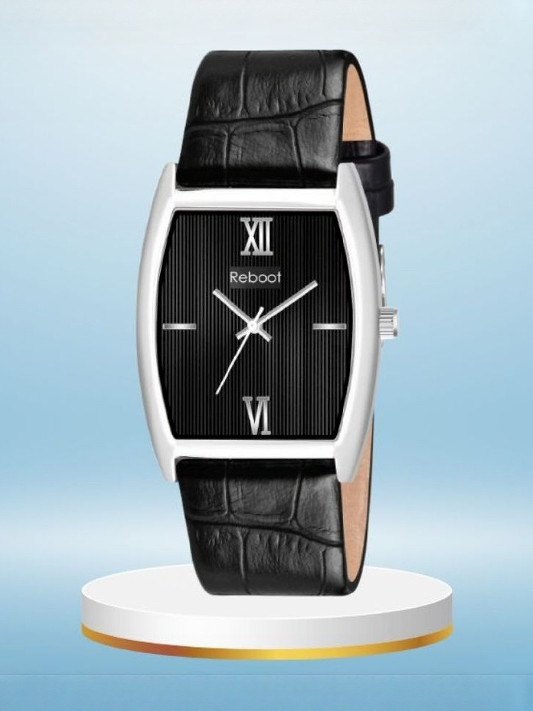 REBOOT Men Rectangular Dial & Stainless Steel Straps Formal Analogue Watch