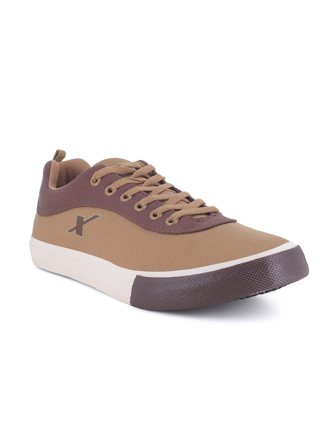 Sparx Men Camel Brown Textile Non-Marking Sneakers