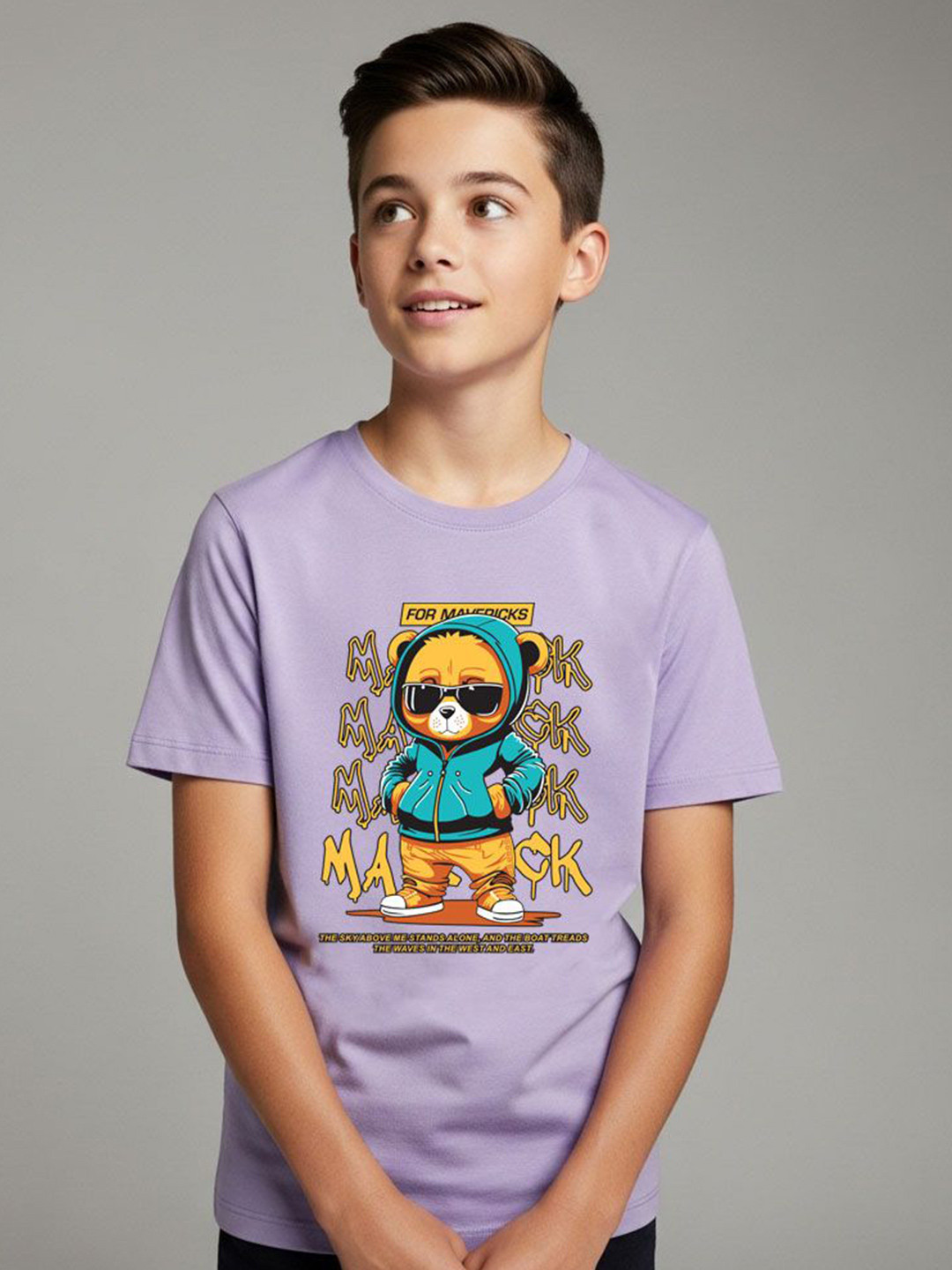 LONDON STREETS Boys Graphic Printed Round Neck Short Sleeves Cotton T-shirt