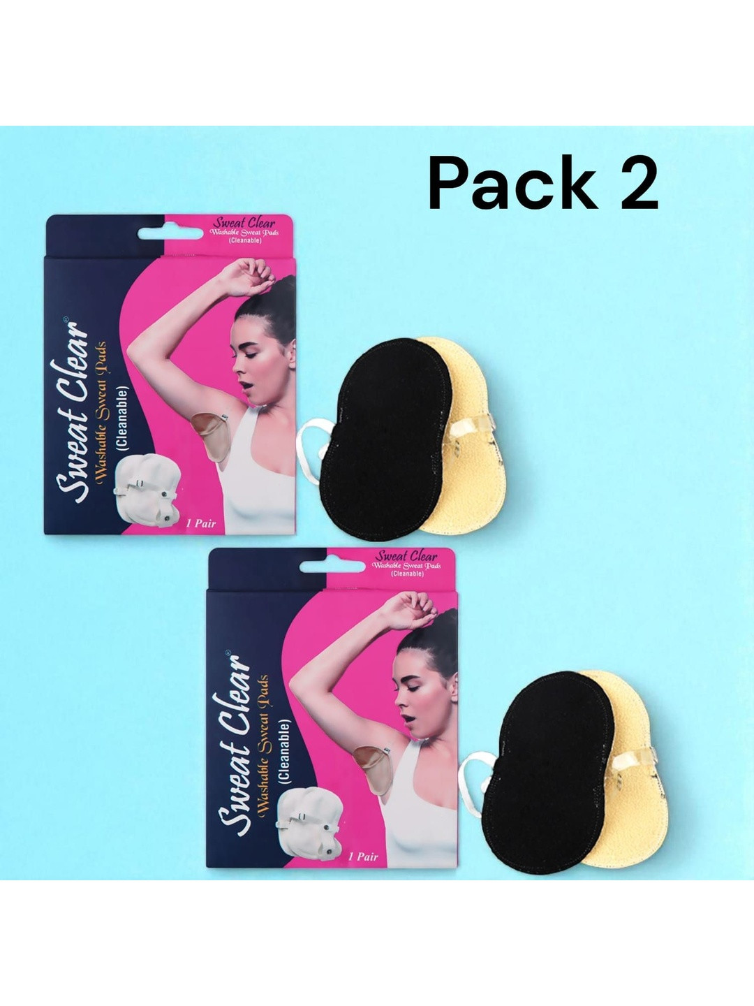 Sweat Clear Set Of 2 Washable Underarm Sweat Pads