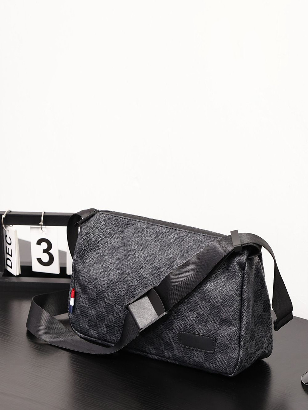 Mast & Harbour Checked Waterproof Messenger Bag