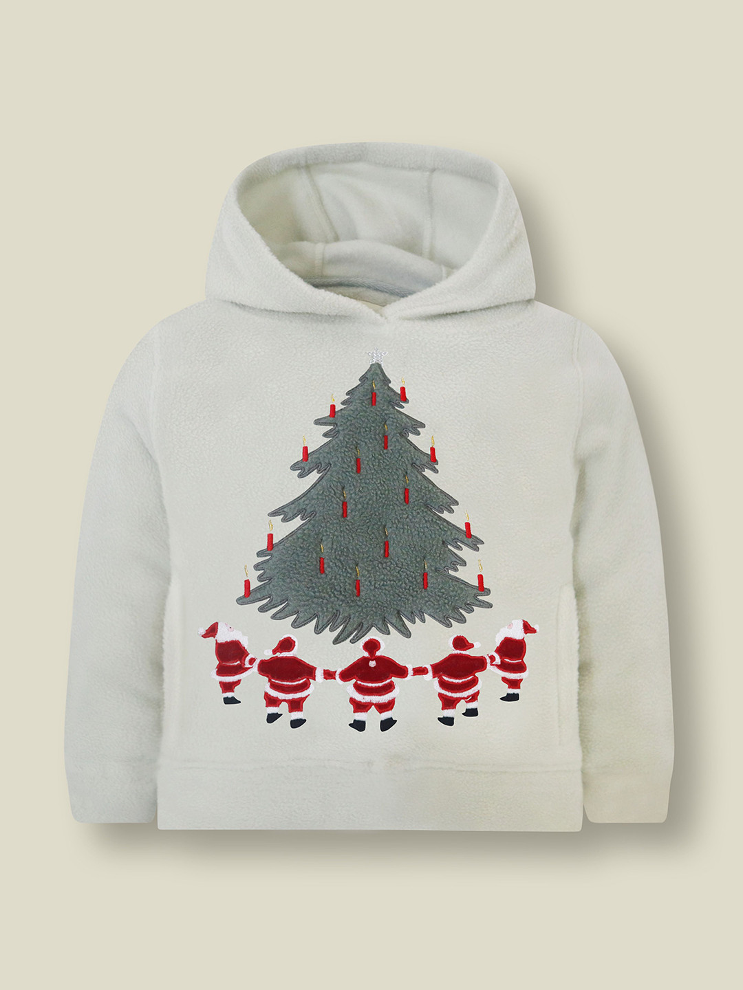 Cherry Crumble Kids Christmas Embroidered Hooded Sweatshirt