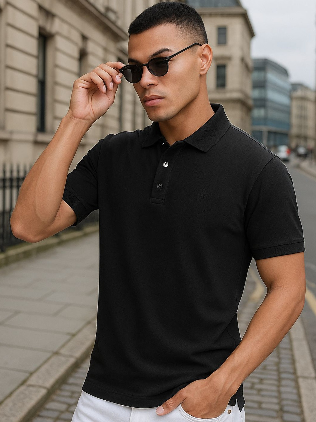 MOUNTAIN COLOURS New Basics Polo Collar Pockets T-shirt