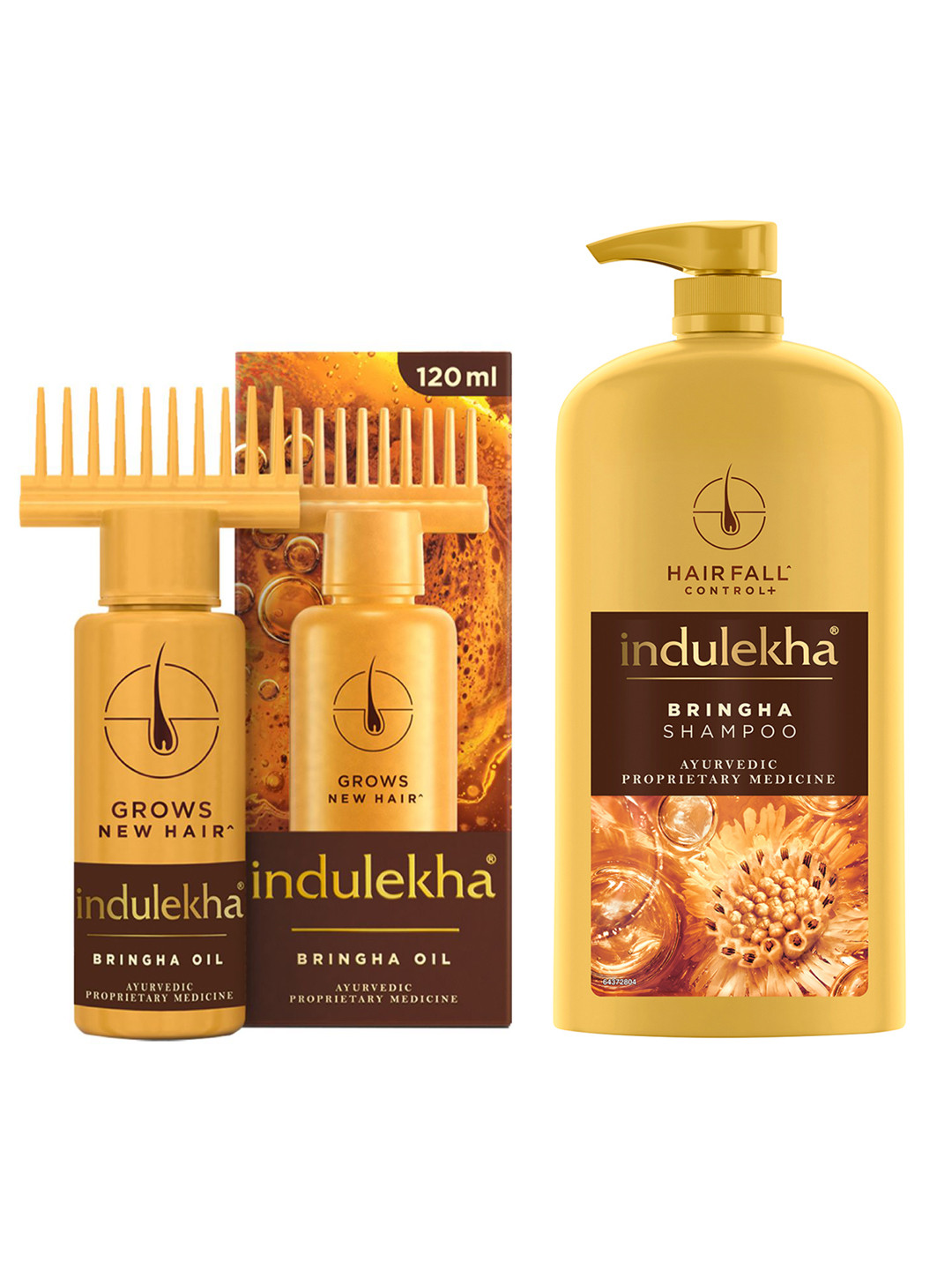 indulekha Set Of Bringha Hair Oil & Shampoo - 120ml + 1L