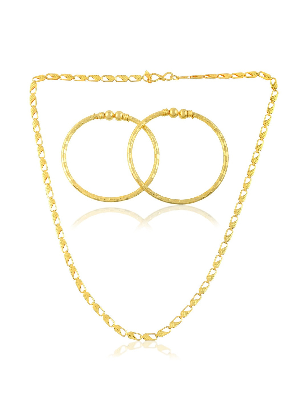 DZINETRENDZ Unisex Gold-Plated Link Minimal Necklace With chain