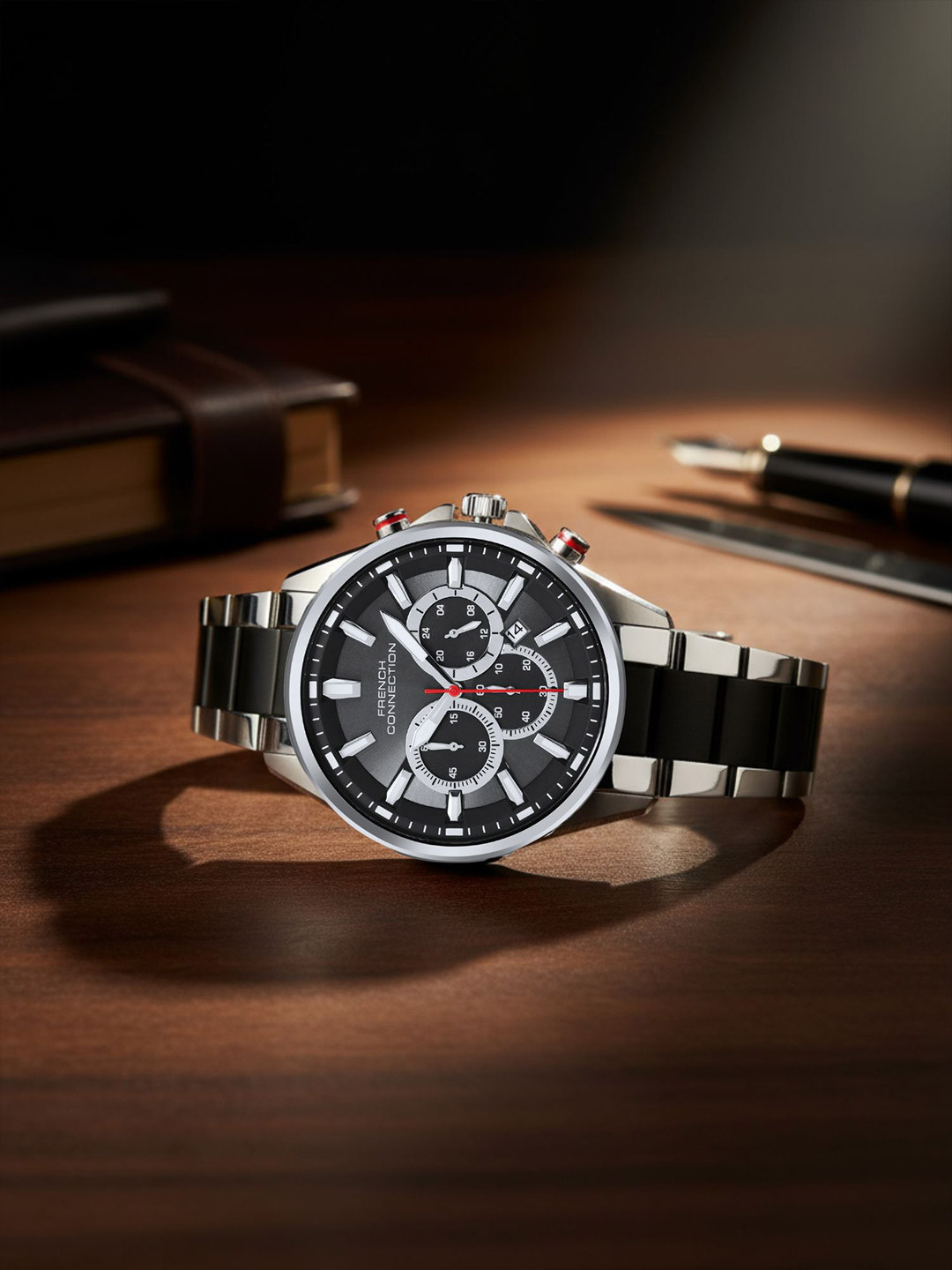 French Connection Men Bracelet Style Straps Analogue Chronograph Watch FCO3BM