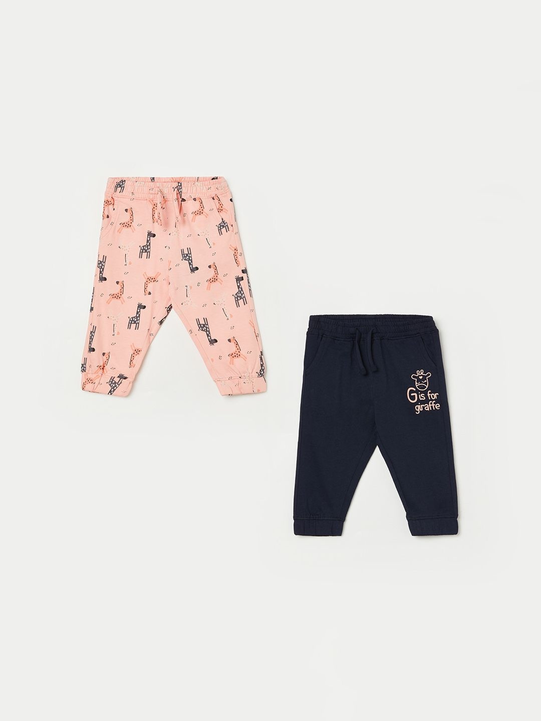 Juniors by Lifestyle Girls Pack Of 2 Converssational Printed Mid-Rise Pure Cotton Joggers