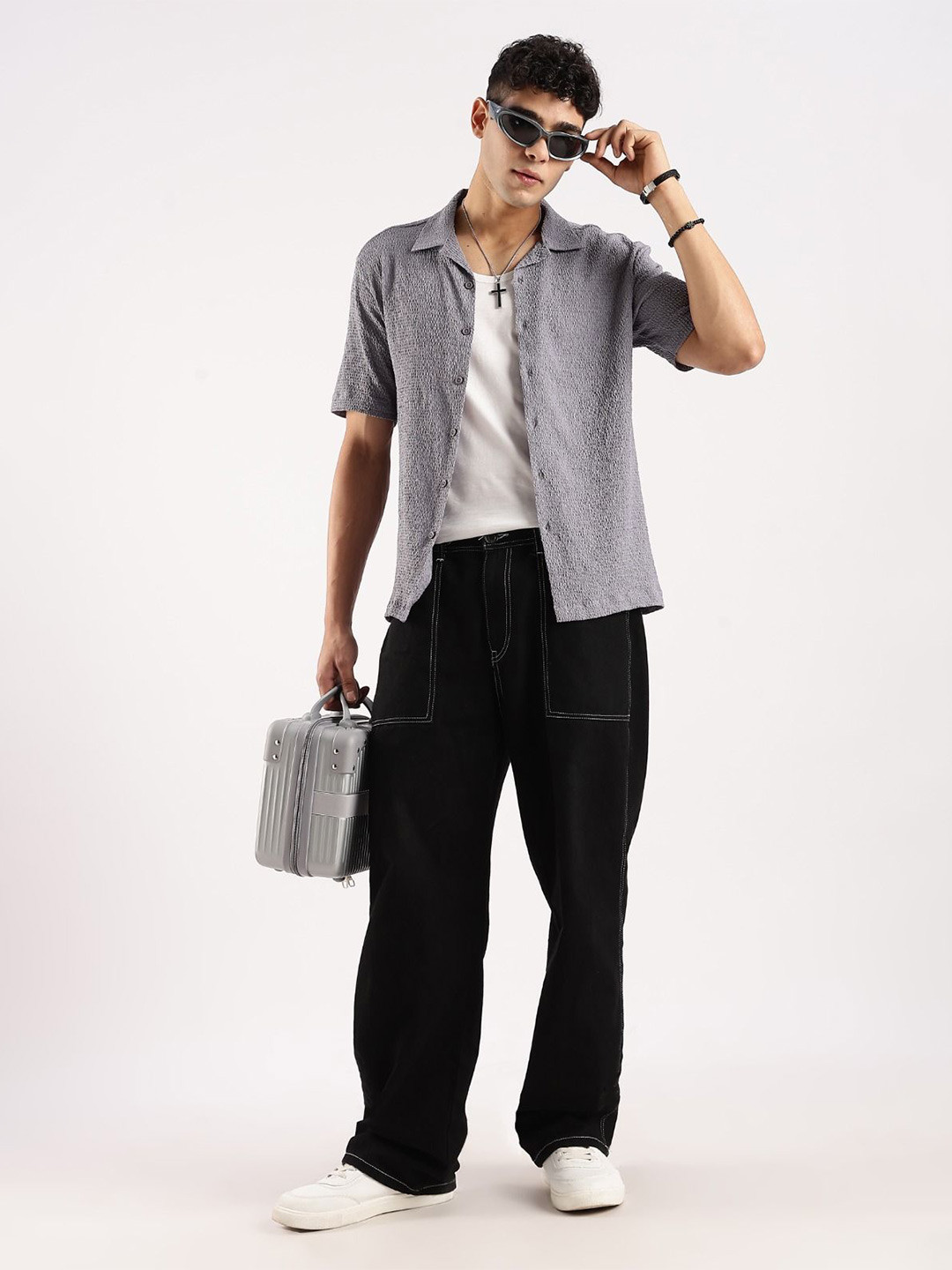 Blu MNKY Men Classic Casual Shirt