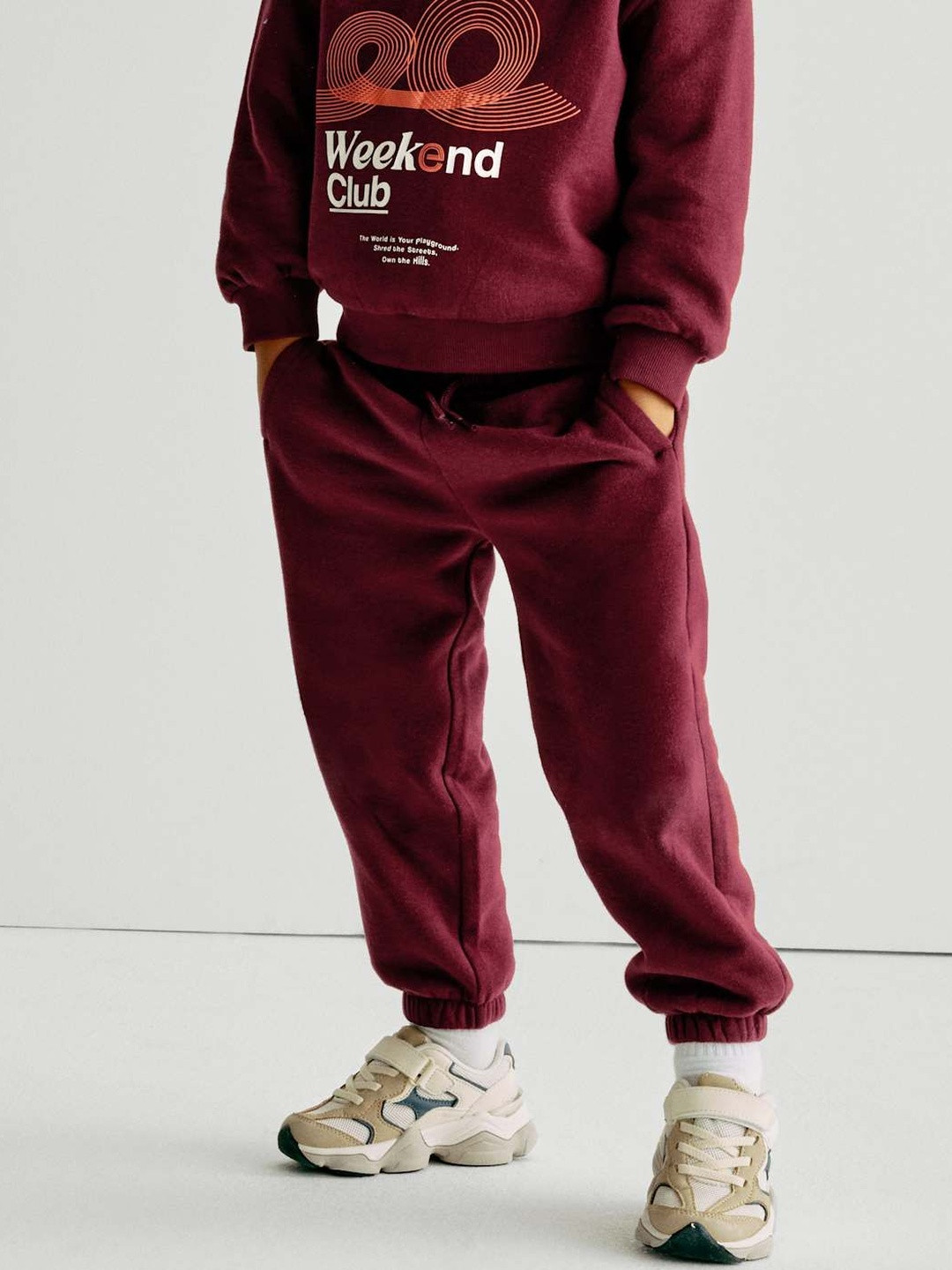 Marks & Spencer Boys Mid-Rise Cotton Rich Drawstring Joggers