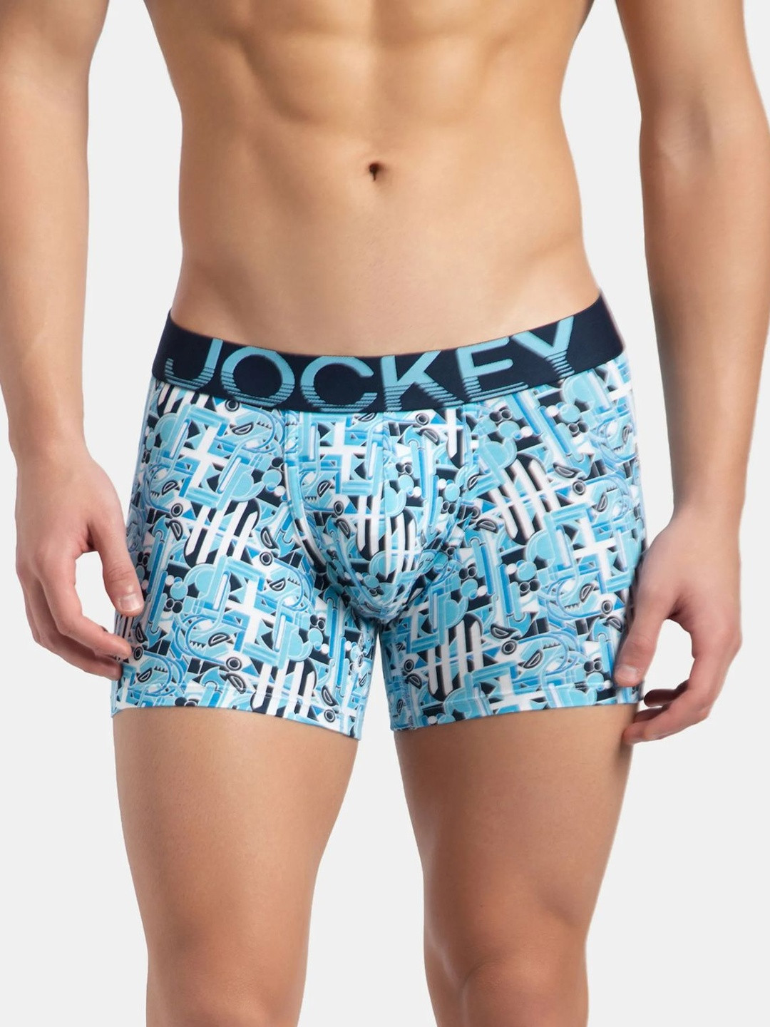 Jockey Printed Super Combed Cotton Elastane Stretch Trunk With Ultrasoft Waistband - FP23