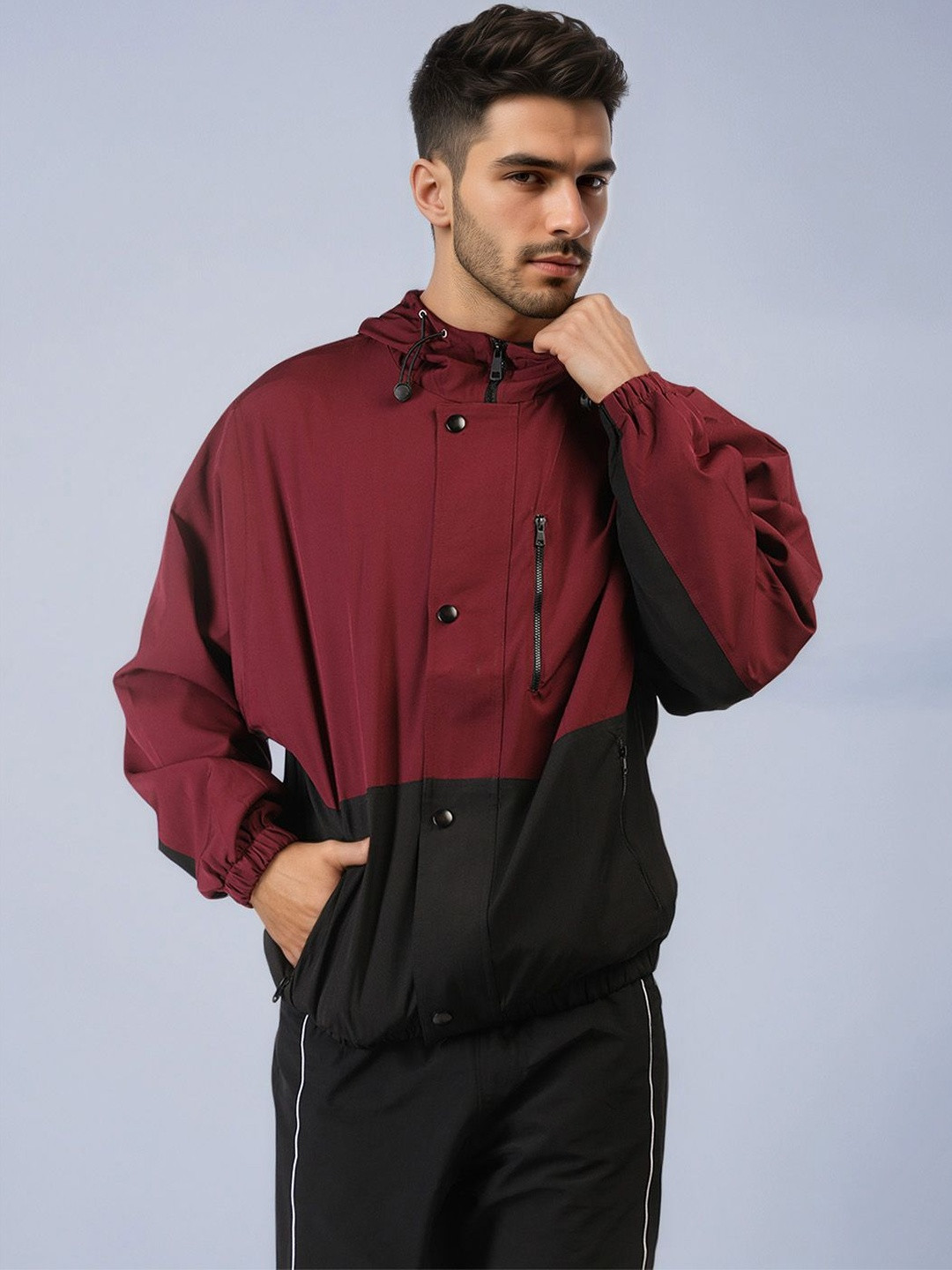 The Roadster Life Co Colourblocked Hooded Jacket