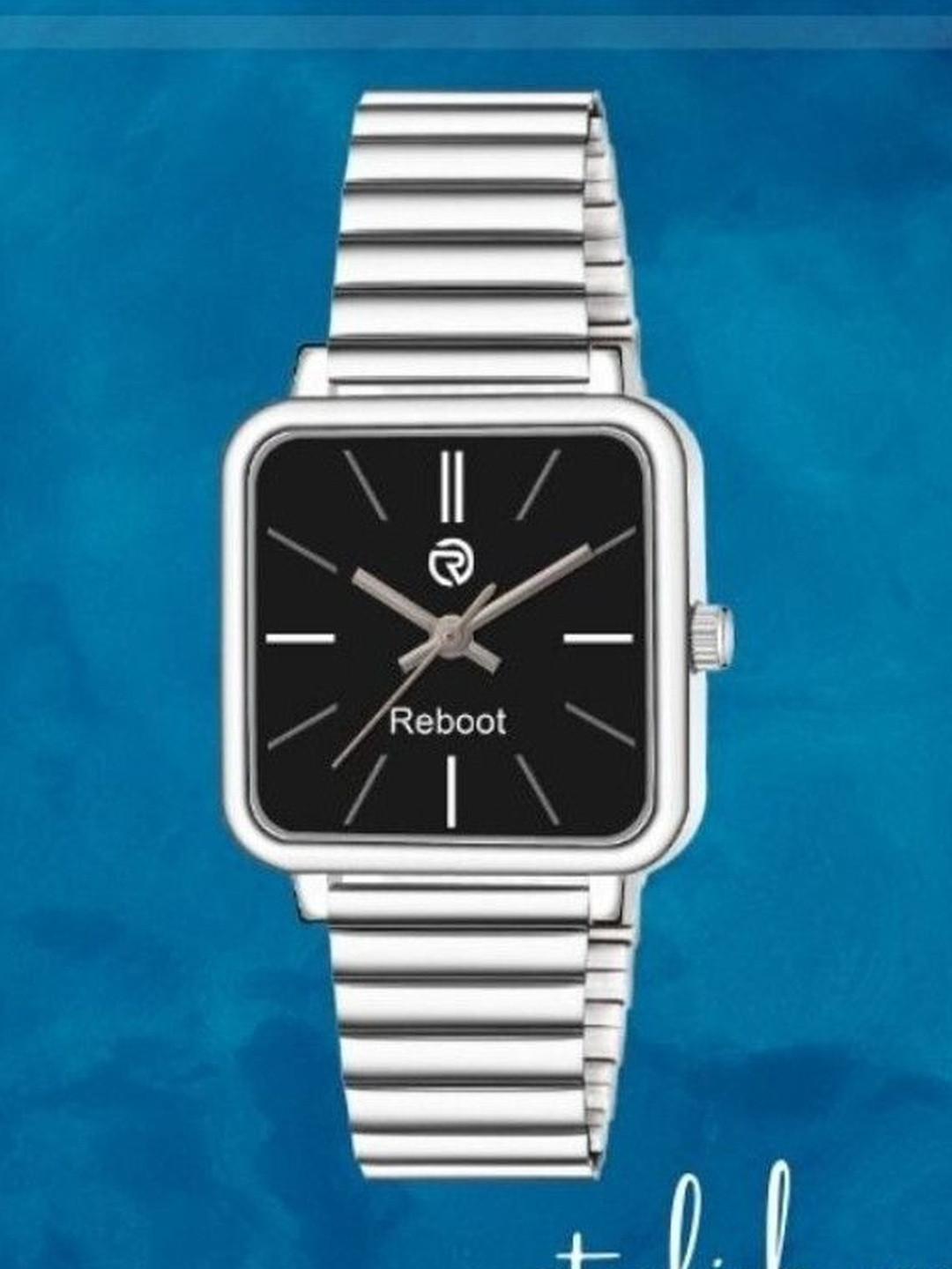 REBOOT Men Stainless Steel Straps Analogue Watch sh_New215_151 Black Designer Square