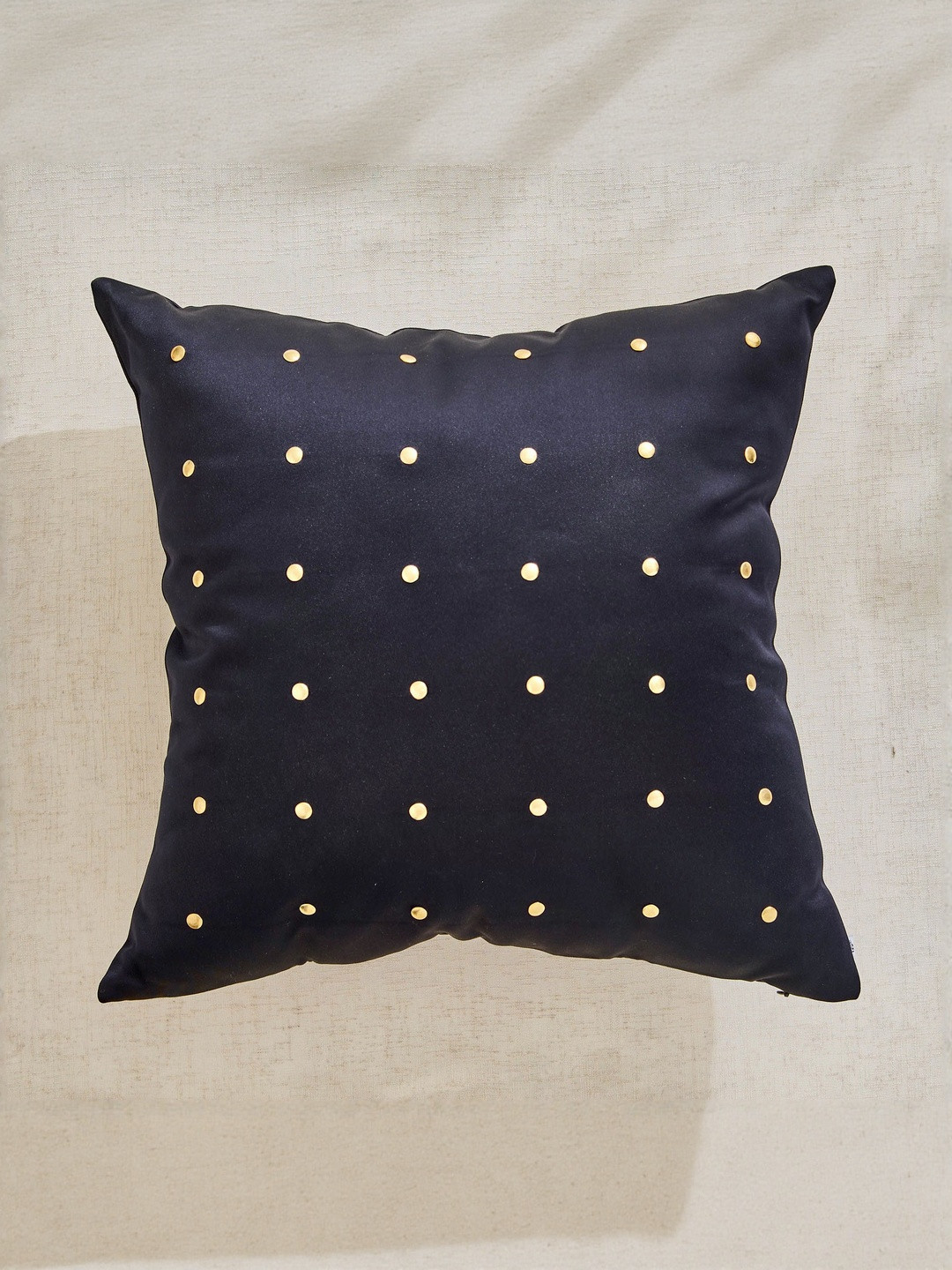Home Centre Brim Delta Black & Beige Embellished Pre-Filled Cushion