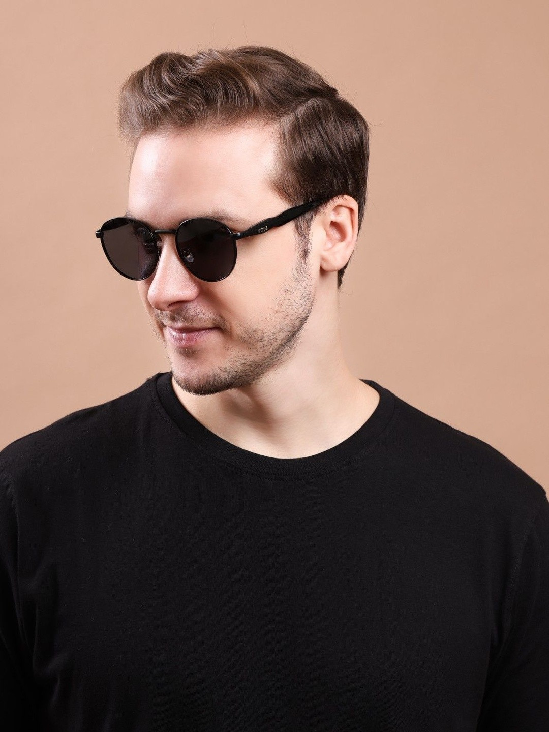 Irayz Men Round Sunglasses with Polarised and UV Protected 5803-Full Black