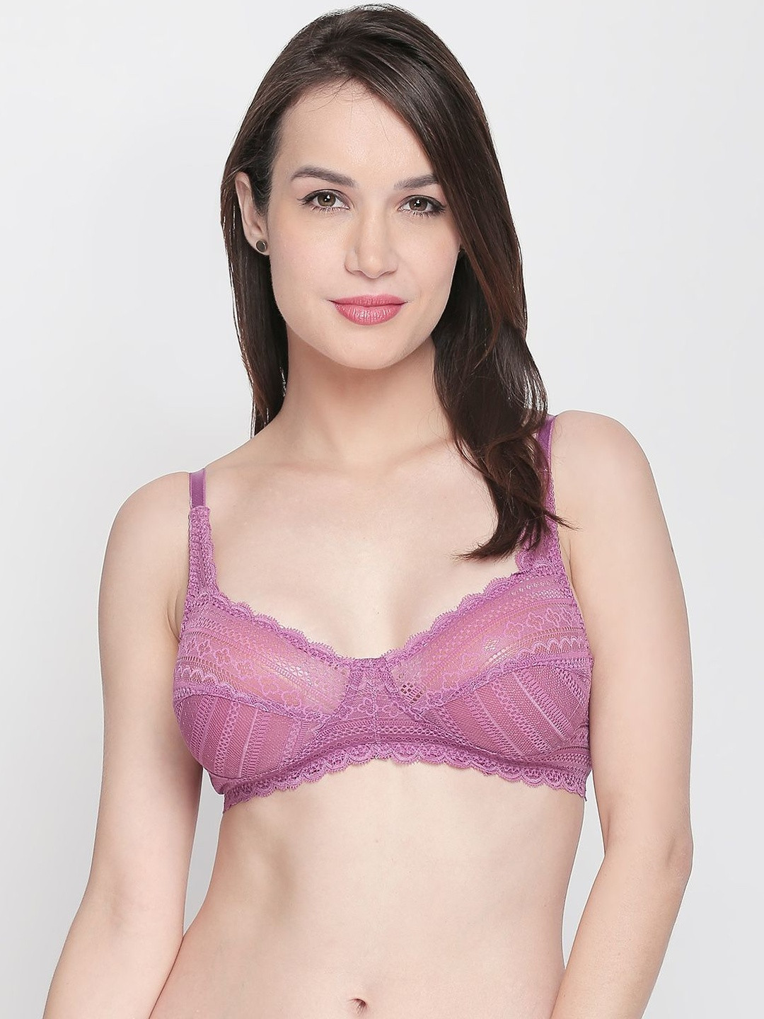 bodyline Medium Coverage Non Padded Non Wired Adjustable Straps -Lace Bra
