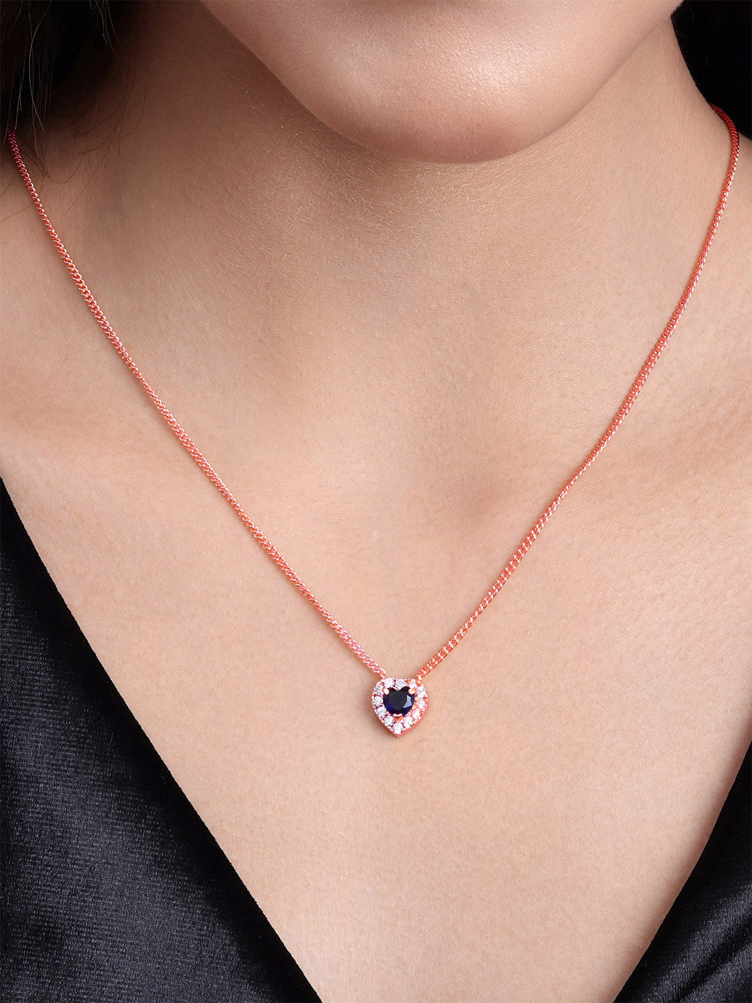 MALENA Women Brass Rose Gold-Plated Necklace