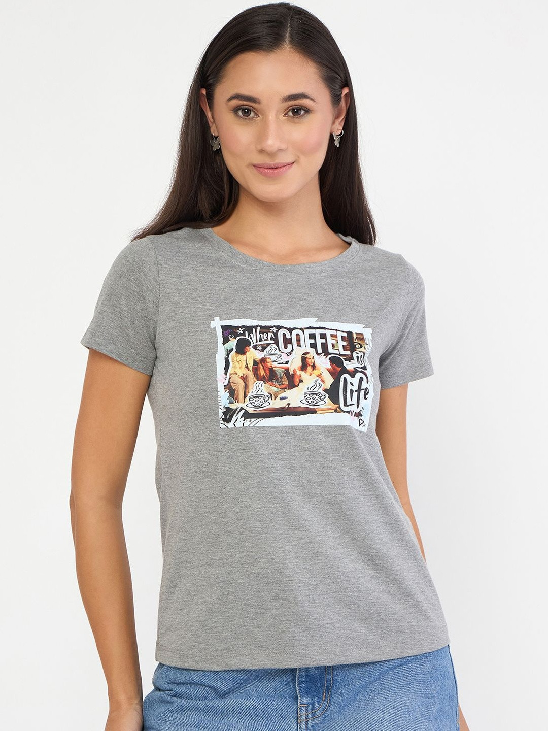 Wear Your Mind F.R.I.E.N.D.S Printed Round Neck Pure Cotton T-shirt