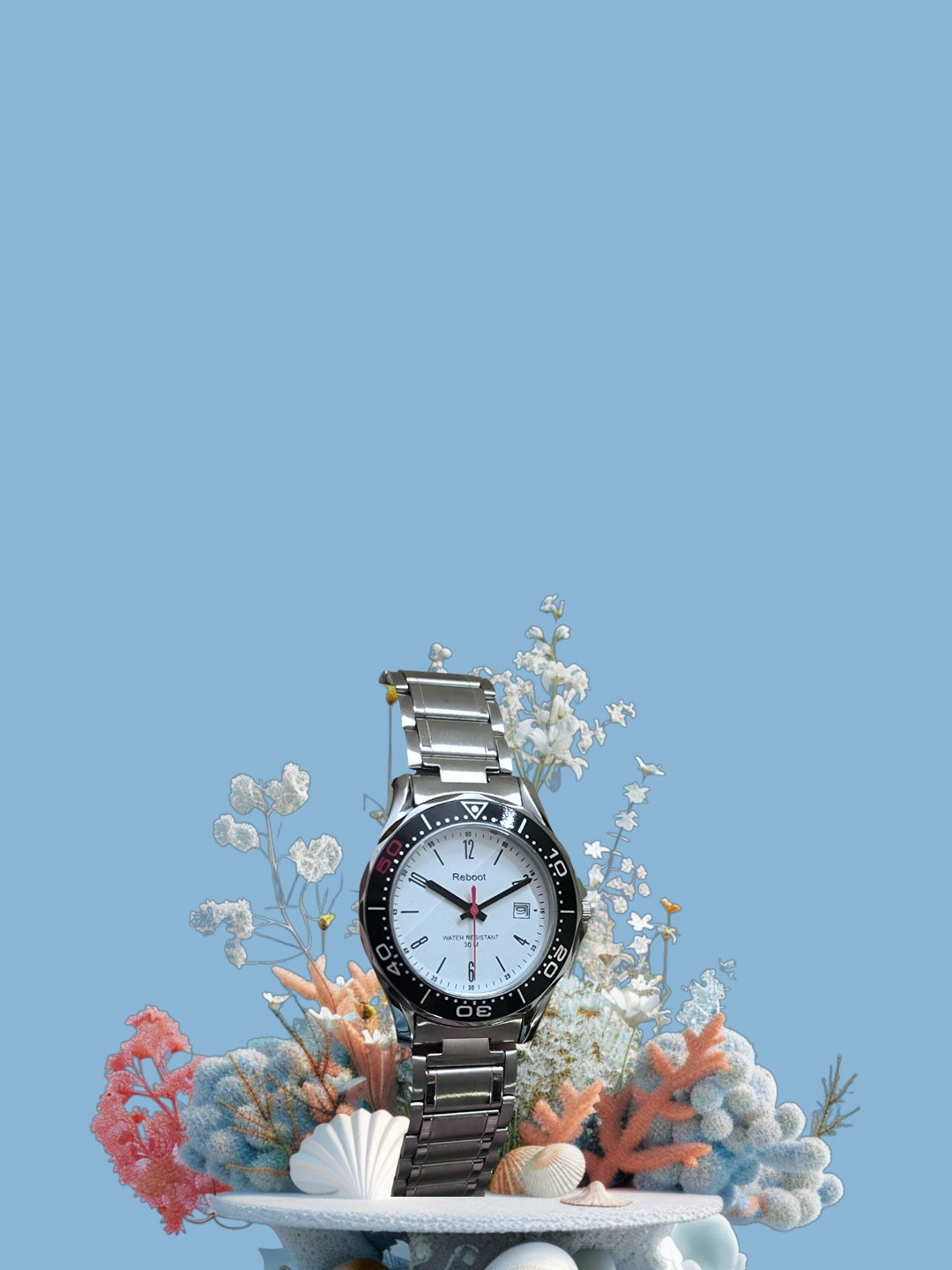 REBOOT Men Embellished Dial Wrap Around Straps Digital Watch 1635 New Designer Black