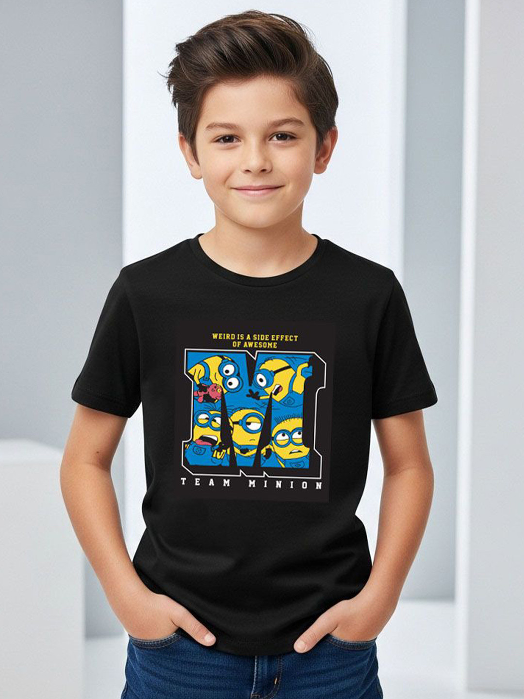 LONDON STREETS Boys Graphic Printed Round Neck Short Sleeves Cotton T-shirt