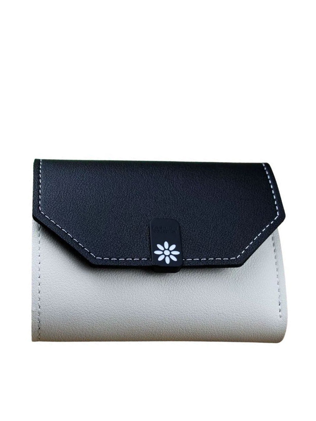 Pieru Women Colourblocked Envelope Wallet With Zipper Pocket
