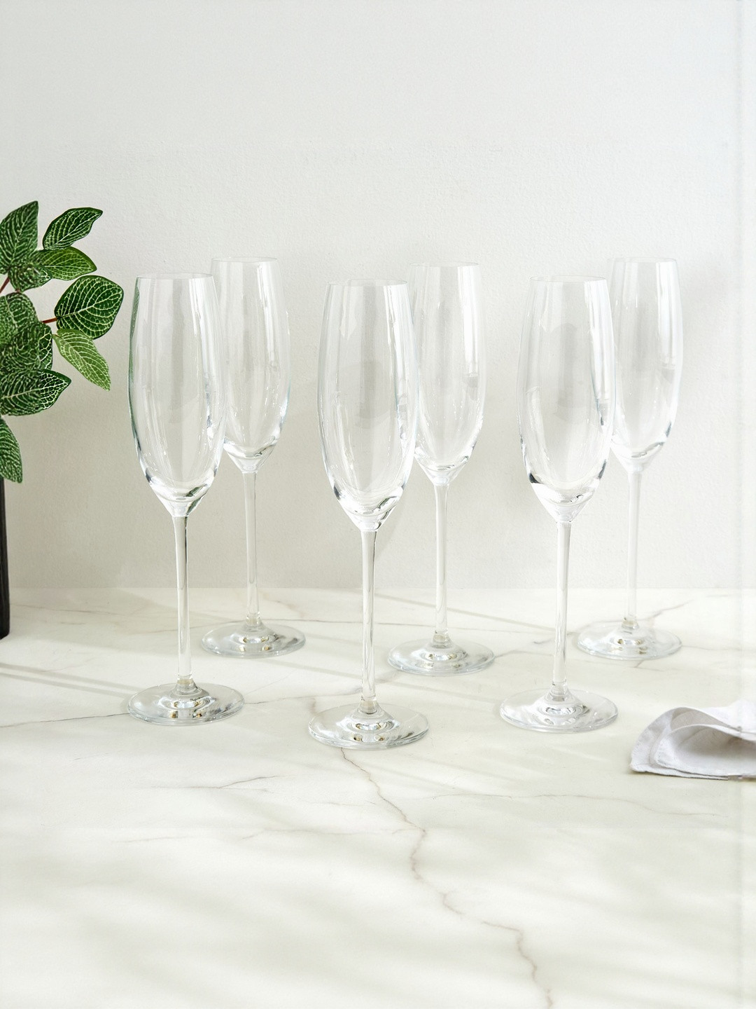 Home Centre Wexford Akiko Transparent Glass Easy to Clean Champagne Bar Glass 245 ml