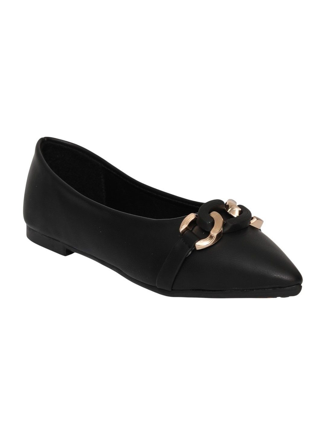 Ninaa Rossie Buckle Pointed Toe Ballerinas