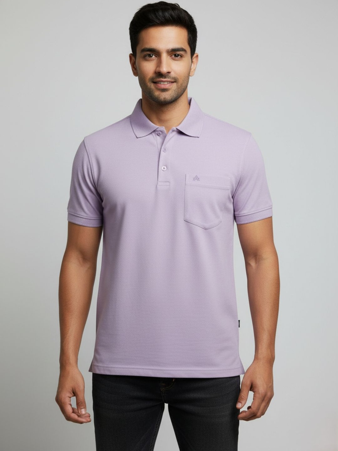 AWIBE Polo Collar Short Sleeves Cotton T-shirt