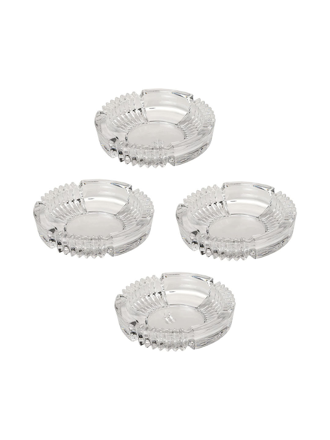 SOMIL Transparent Set of 4 Glass Ash Trays