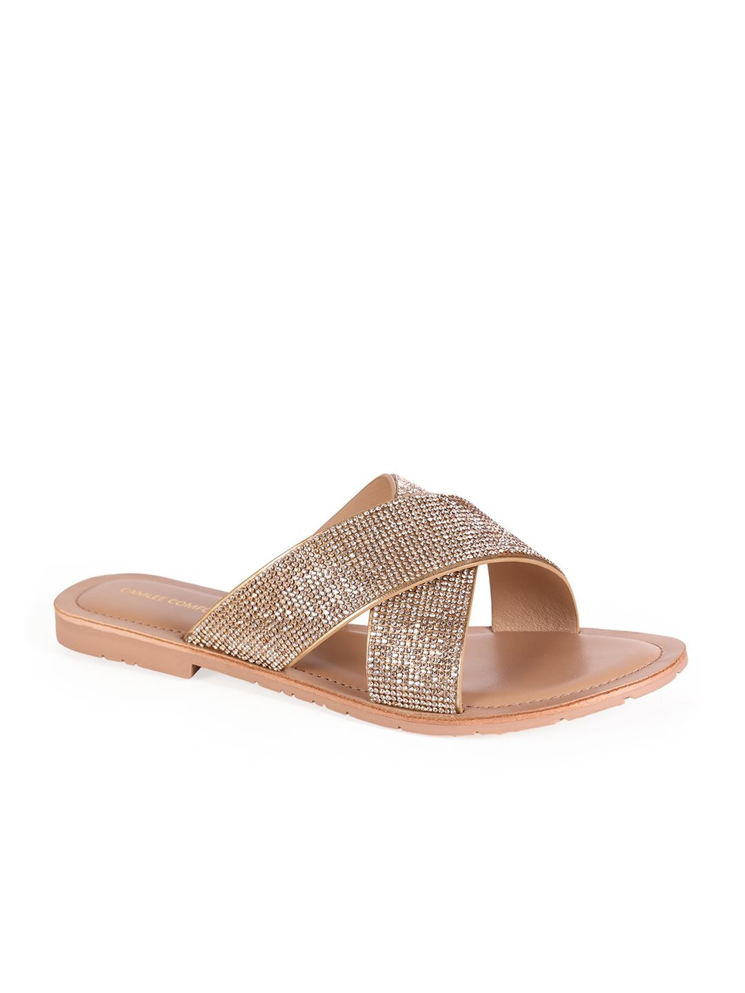 CAMLEE COMFORT Women Western - Embellished Round Toe Open Toe Flats