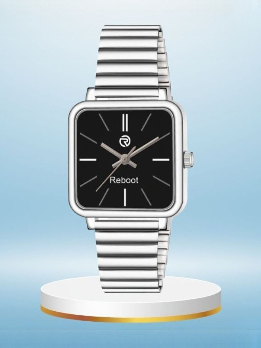 REBOOT Men Dial & Stainless Steel Straps Watch New210_151 Black Designer Square