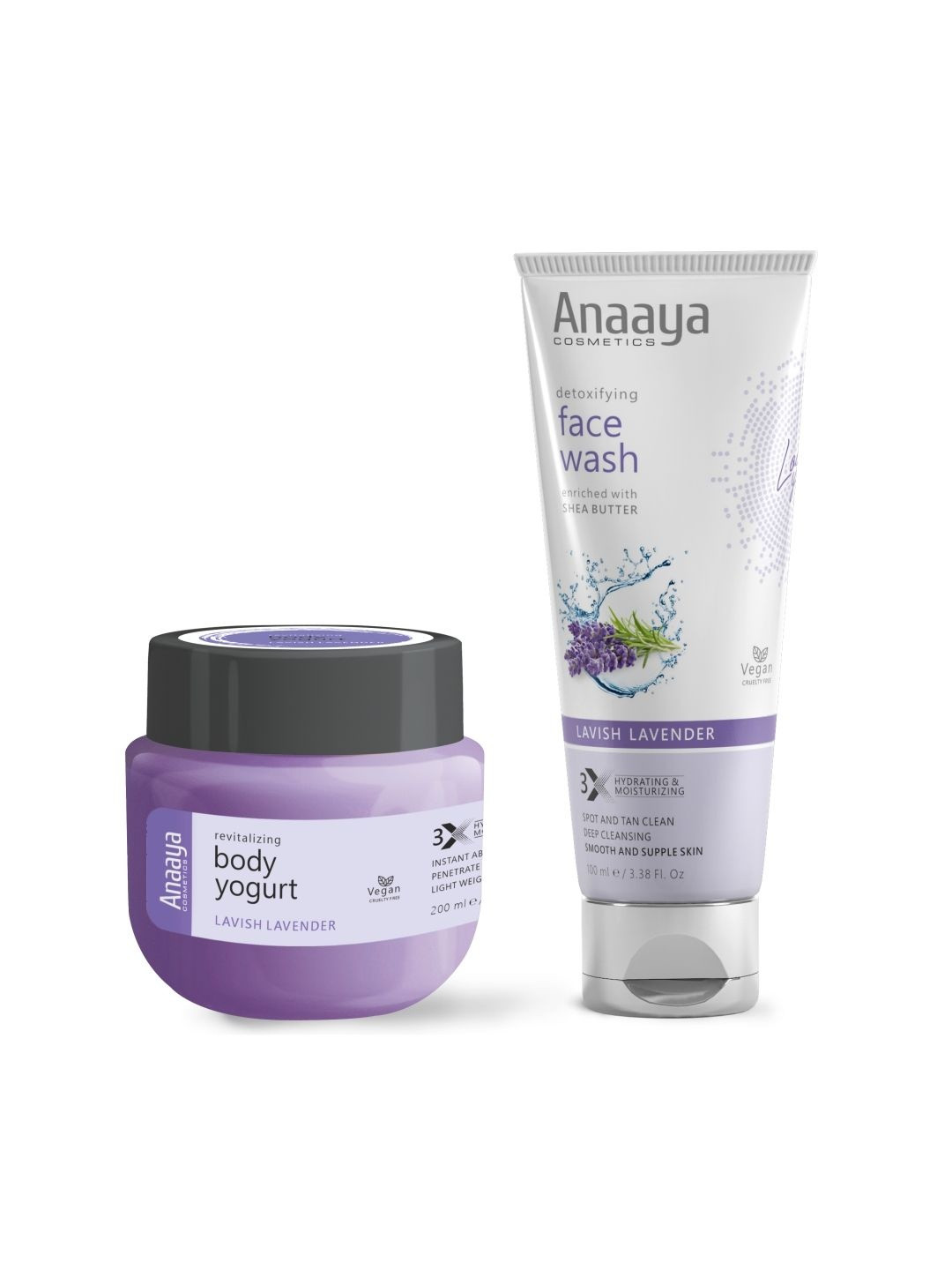 Anaaya Cosmetics Set Of 2 Detoxifying Face Wash 100 ml With Revitalizing Body Yogurt 200ml