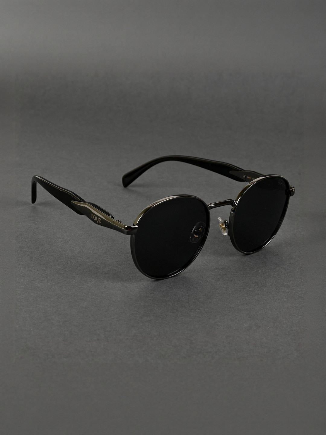 Irayz Unisex Full Rim Style Steel-Toned Round Sunglasses with 5603-Steel Grey