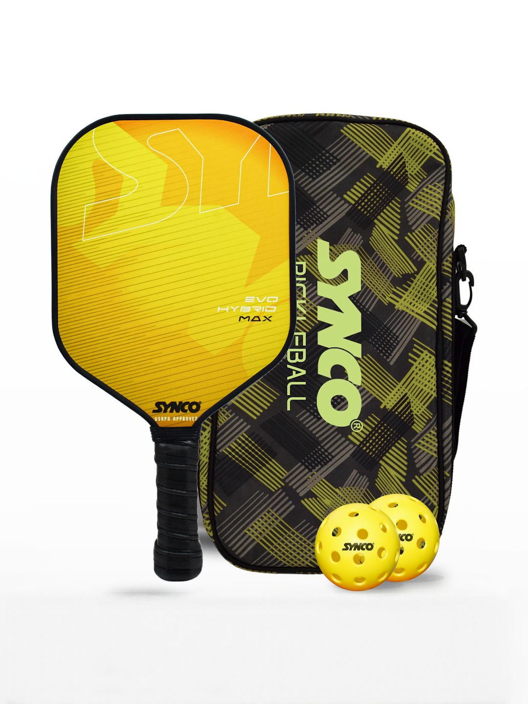 Synco Pickleball Paddle 2 Balls With Full Kit Bag