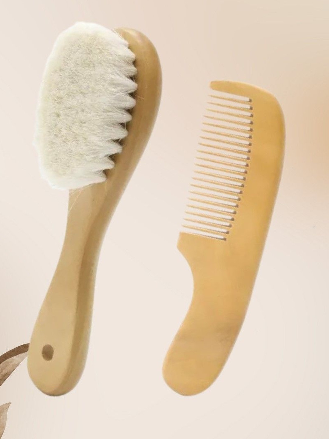 AHC ZIKKU Kids Goat Bristle Baby Hair Brush & Wooden Comb Set