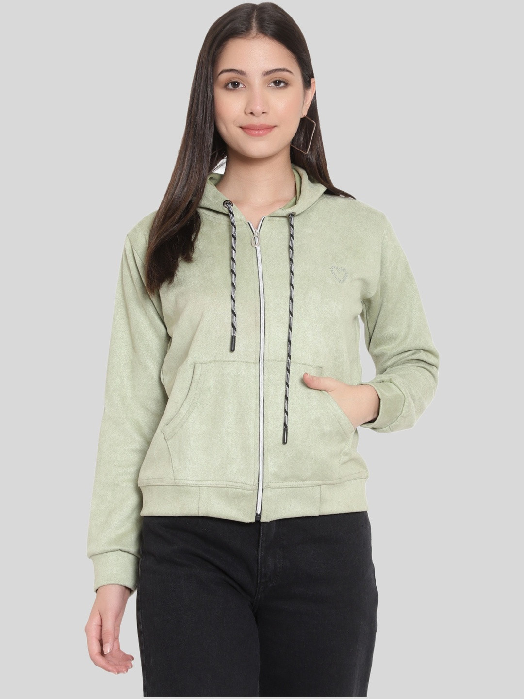 FNOCKS Women Front-Open Hooded Sweatshirt