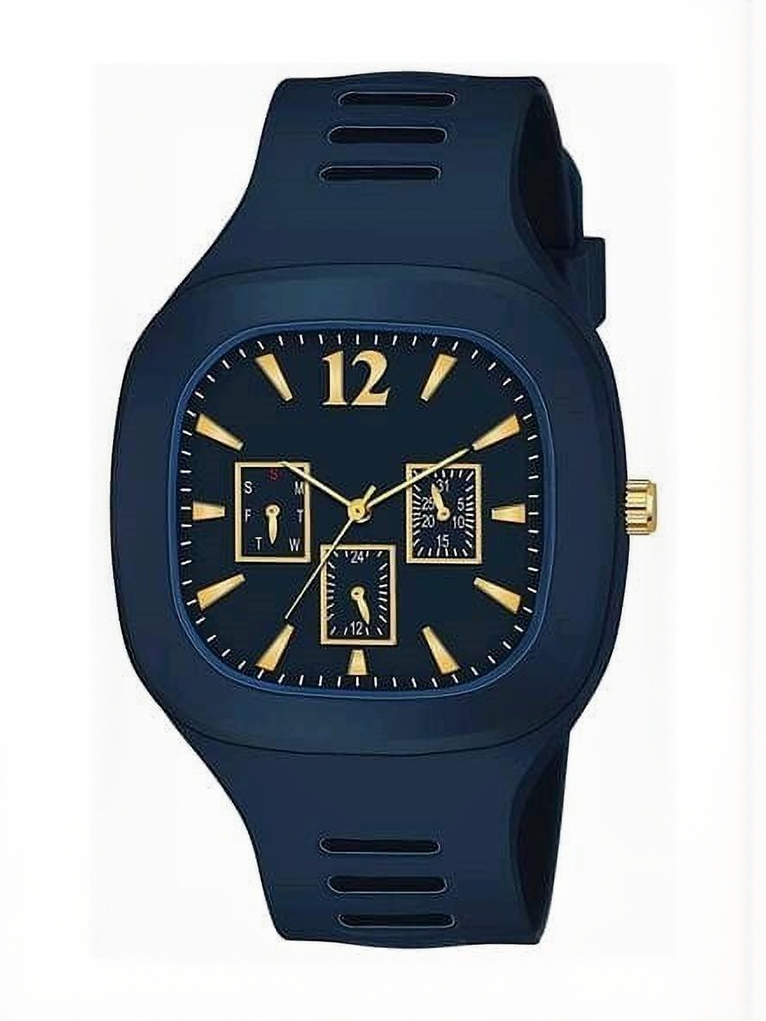 WATCHSTAR Unisex Dial & Leather Straps Analogue Watch Mirl Blue-V -V
