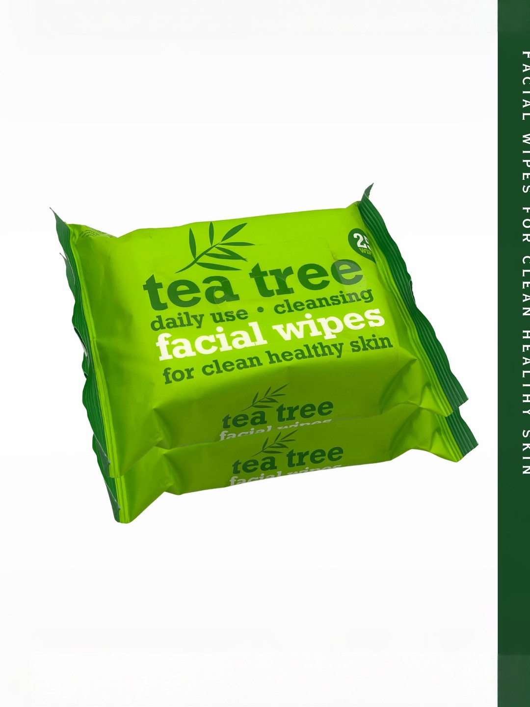 Xpel Marketing Set Of 2 Tea Tree Facial Wipes- 25 Wipes Each