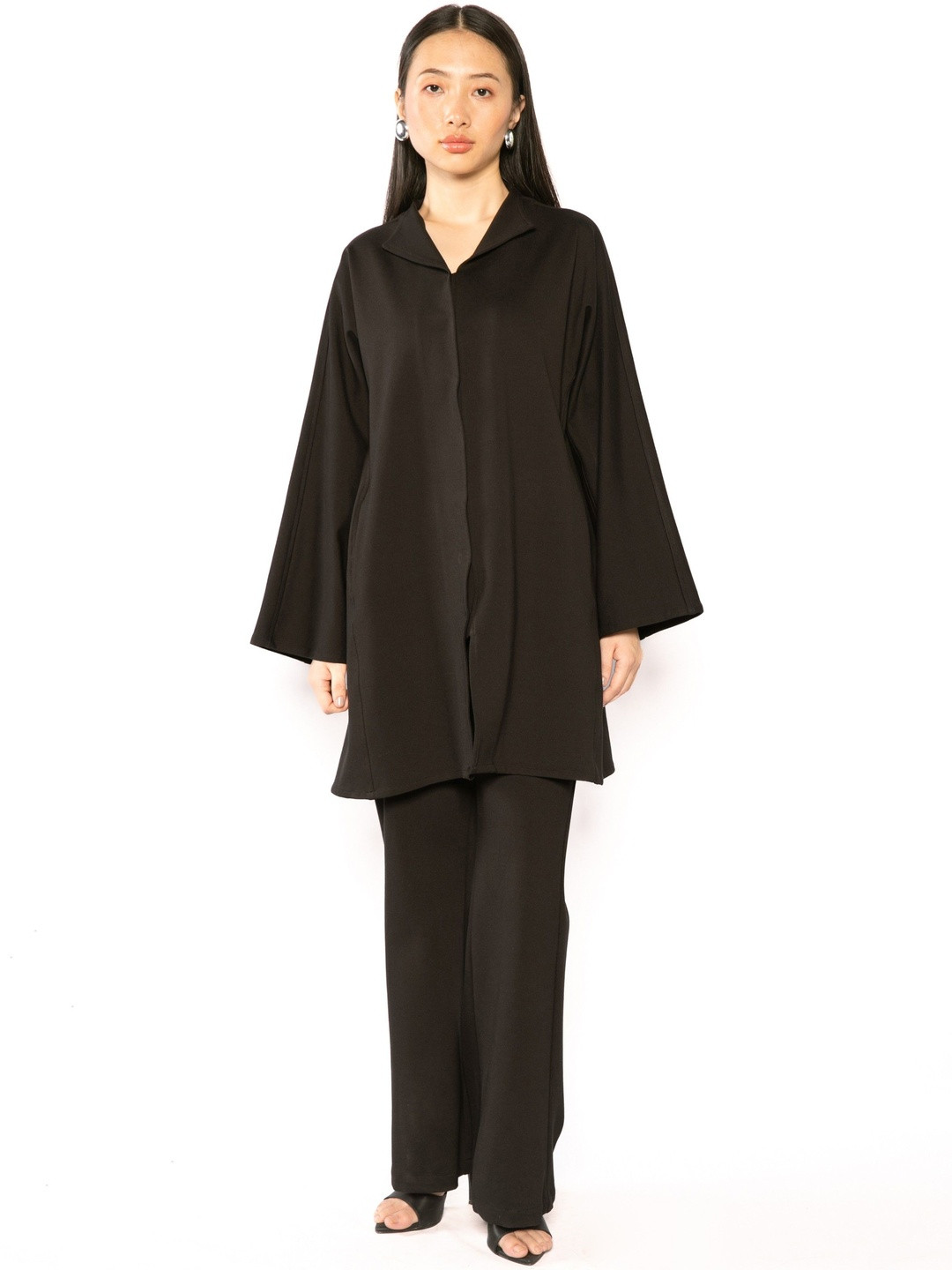 Contemponari Women Longline Open Front Jacket