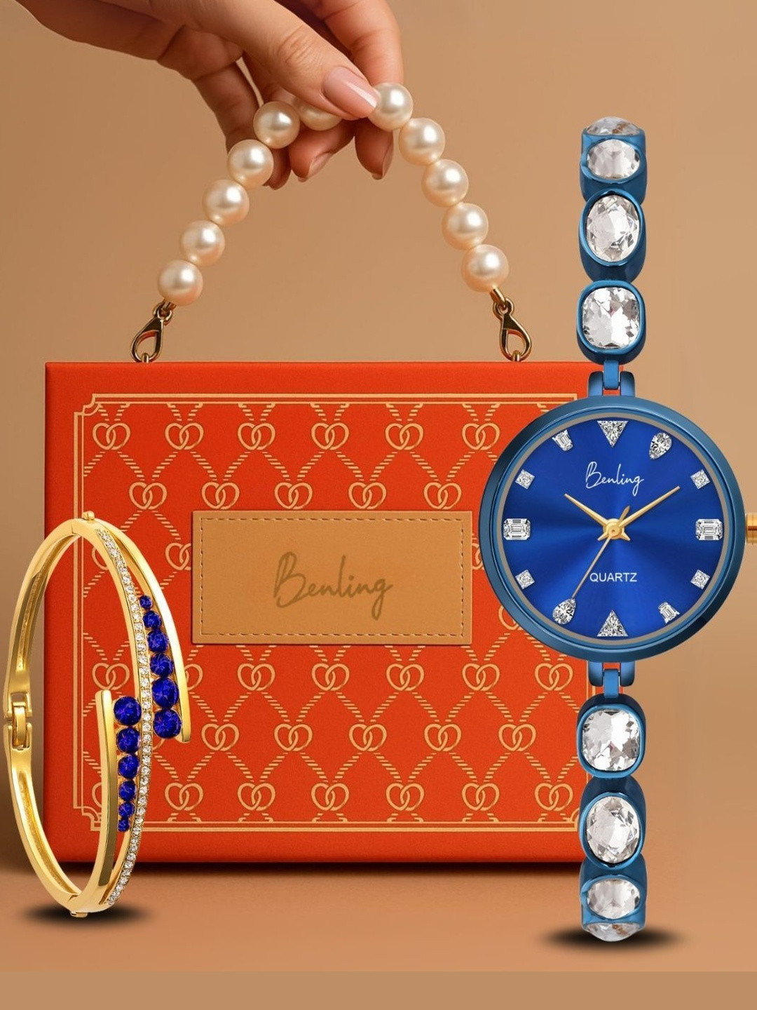 BENLING Women Dial & Stainless Steel Bracelet Style Straps Analogue Watch BL-1045-B-CMB