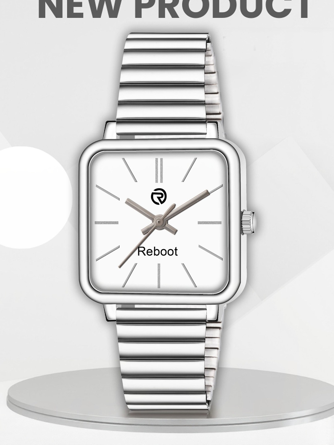 REBOOT Men Dial & Stainless Steel Bracelet Style Analogue Watch New71_152 Chuan White